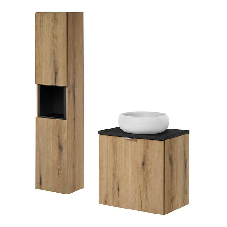 Badkamermeubelset Newport kolomkast wastafelonderkast wastaf, Huis en Inrichting, Badkamer | Badkamermeubels, Verzenden