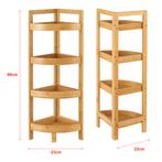 [en.casa] Staand rek Lestijärvi bamboe hoekrek 80x23x23 cm, Huis en Inrichting, Verzenden, Nieuw