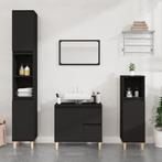 vidaXL Badkamerkast 65x33x60 cm bewerkt hout zwart, Huis en Inrichting, Tafels | Kaptafels, Verzenden, Nieuw
