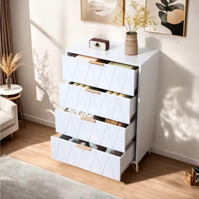 Moderne Ladekast 4/6 Lades – Houten Opbergkast met Poten, Huis en Inrichting, Kasten | Ladekasten, Nieuw, Verzenden