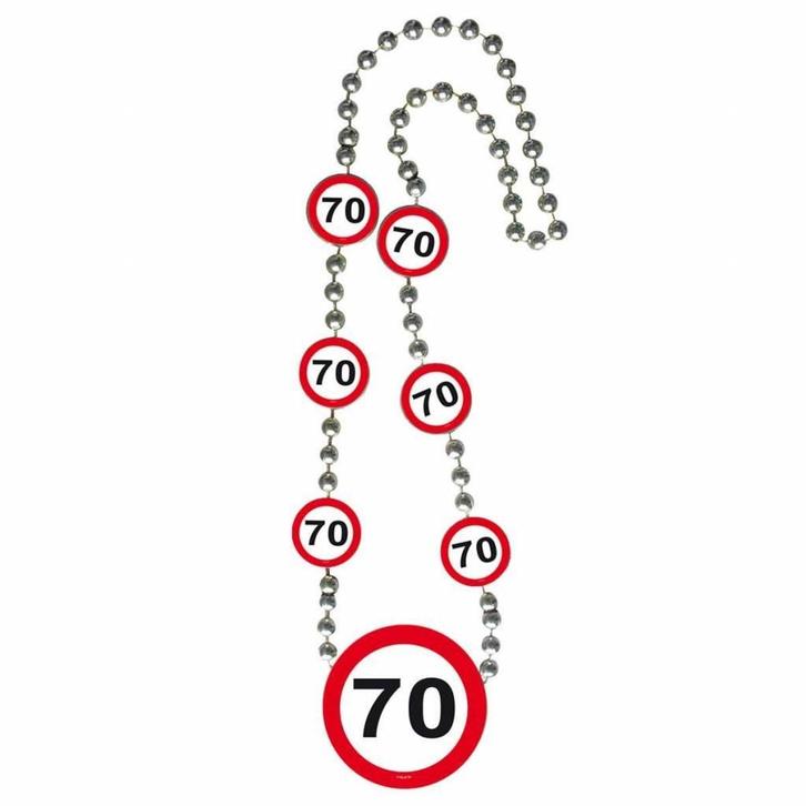 70 Jaar Verkeersbord Ketting, Kleding | Dames, Carnavalskleding en Feestkleding, Nieuw, Ophalen of Verzenden