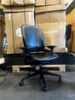 Steelcase Leap V2 Met Leren Stoffering - Refurbished, Huis en Inrichting, Bureaustoelen, Verzenden, Zwart, Zo goed als nieuw, Bureaustoel