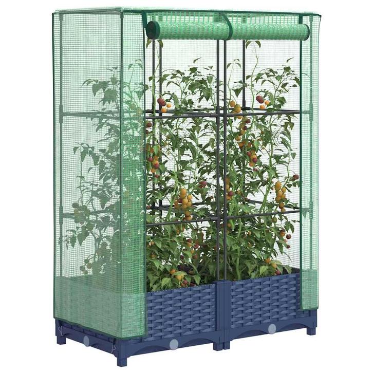 vidaXL Plantenbak verhoogd met kashoes 80x40x123 cm, Tuin en Terras, Bloembakken en Plantenbakken, Nieuw, Kunststof, Verzenden
