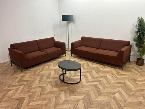 H&H Bruine Banken Set ~ Vaste Kussens, Huis en Inrichting, Banken | Bankstellen, Ophalen of Verzenden