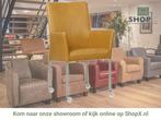 Leren eetkamerstoel Comfort met wieltjes en armleuning -, Huis en Inrichting, Stoelen, Bruin, Nieuw, Leer, Ophalen of Verzenden