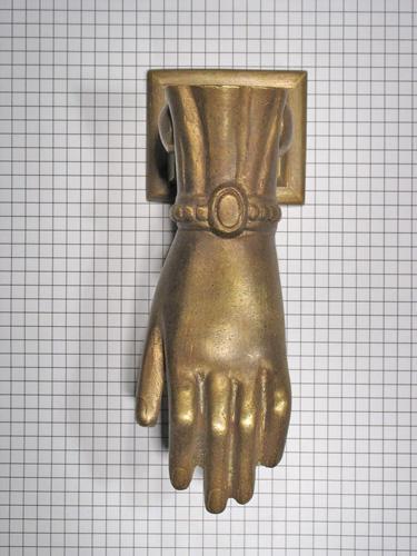 Deurklopper hand, brons antiek, Doe-het-zelf en Verbouw, Hang- en Sluitwerk, Nieuw, Ophalen of Verzenden