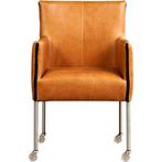 Leren eetkamerstoel More - Vintage Cognac (cognac) - Poten, Huis en Inrichting, Stoelen, Overige kleuren, Nieuw, Leer, Ophalen of Verzenden