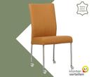 Leren eetkamerstoel Comfort met wieltjes - Toledo Sabbia, Huis en Inrichting, Stoelen, Bruin, Nieuw, Leer, Ophalen of Verzenden