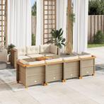 vidaXL 8-delige Loungeset met kussens poly rattan beige, Verzenden, Nieuw, Rotan, Loungeset