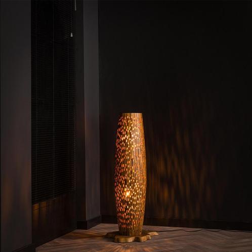 *WOONWINKEL* Houten Vloerlamp Teak Small, Huis en Inrichting, Lampen | Vloerlampen, Nieuw, Verzenden