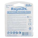 Raymax AAA batterijen - zink - 4 stuks - lange levensduur..., Ophalen of Verzenden, Nieuw