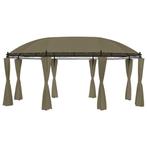vidaXL Prieel met gordijnen 180 g/m² 520x349x255 cm taupe, Verzenden, Nieuw