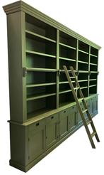 Boekenkast XXXL rietgroen met trap Reeuwijk 400 x 260cm, Huis en Inrichting, Kasten | Boekenkasten, Ophalen of Verzenden, Nieuw