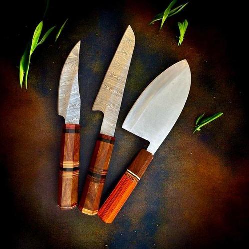 Hand Forged in Fire with Old 1095/15n20 Twisted Steel ,, Antiek en Kunst, Antiek | Keukenbenodigdheden