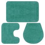 vidaXL Badmattenset stof turquoise 3-delig, Huis en Inrichting, Verzenden, Nieuw