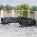 vidaXL Tuin Sofa Set met kussen met kussen 12 pcs Zwart 70 x, Verzenden, Nieuw, Aluminium