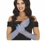 Lichtblauwe Handschoenen Kant 38cm, Verzenden, Nieuw