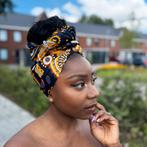 Afrikaanse Marineblauw Geel Paisley hoofddoek - headwrap, Kleding | Dames, Ophalen of Verzenden, Nieuw