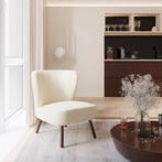 Teddy fauteuil Robina bouclé, gestoffeerd, 120 kg - wit, Huis en Inrichting, Stoelen, Verzenden, Nieuw