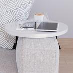 Dienblad armleuning Kuleskyd rond Ø34 cm wit [en.casa], Verzenden, Nieuw