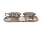 Een tweede gehalte zilveren roomstel, Duitsland, 19e eeuw, Antiek en Kunst