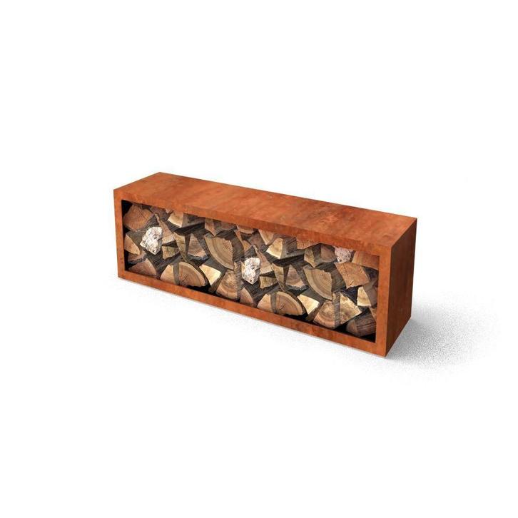 Geroba Egura C7 houtopslag 1500x385x500mm - Cortenstaal, Tuin en Terras, Overige Tuin en Terras, Nieuw, Verzenden