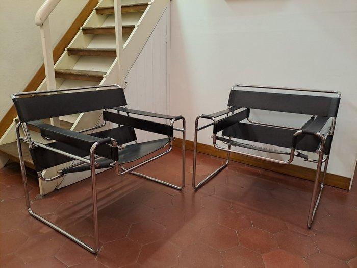 Gavina - Marcel Breuer - Fauteuil (2) - B3 - Leder, Staal -, Antiek en Kunst, Kunst | Designobjecten