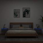 vidaXL Nachtkastjes met LEDs 2 st wandgemonteerd zwart, Minder dan 45 cm, Verzenden, Nieuw, Minder dan 55 cm