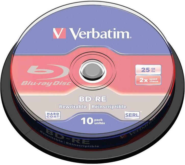 Verbatim | BD-RE | 25 GB | 2x Speed | in Cakebox | 10 Stuks, Computers en Software, Beschrijfbare discs, Nieuw, Verzenden