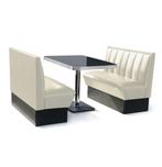 2 x Classic Dinerbooth Off White + Tafel, Ophalen, Gebruikt