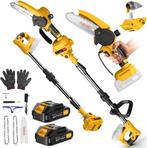 Mini kettingzaag - Elektrische snoeischaar - Met accu - Geel, Verzenden, Zo goed als nieuw