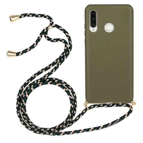 Huawei P30 Lite Crossbody TPU Hoesje met Koord Groen, Telecommunicatie, Mobiele telefoons | Hoesjes en Frontjes | Overige merken
