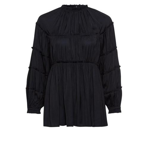 Marc Aurel • zwarte blouse met ruches • 36, Kleding | Dames, Tops, Zwart, Nieuw, Maat 36 (S), Verzenden