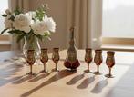 Drinkset (7) - Glas - Bicchieri tre fuochi 24k, Antiek en Kunst, Antiek | Glas en Kristal