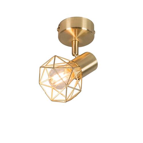 Art deco spot messing draai- en kantelbaar - Mosh, Huis en Inrichting, Lampen | Spots, Nieuw, Overige materialen