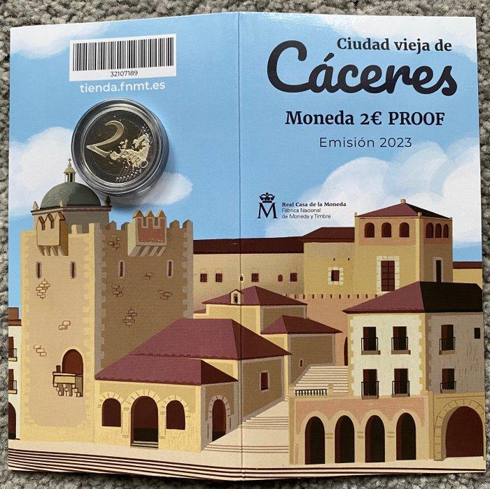 Spanje. 2 Euro 2023 Cáceres - Numisbrief + Proof (2 coins), Postzegels en Munten, Munten | Europa | Euromunten