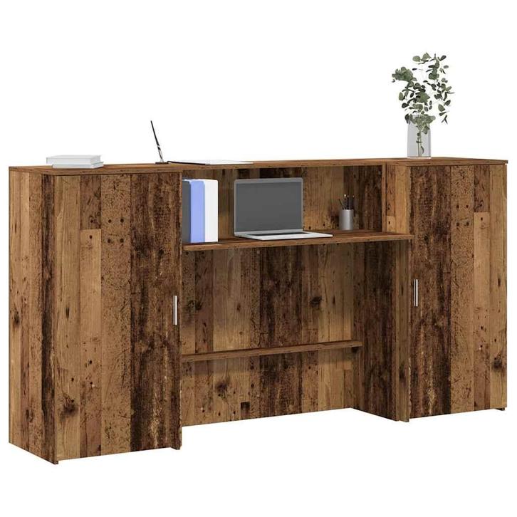 vidaXL Receptiebalie 200x50x103,5 cm bewerkt hout oud, Huis en Inrichting, Bureaus, Nieuw, Verzenden
