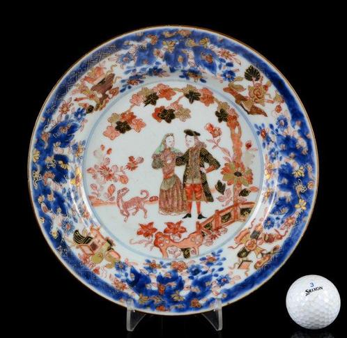 Een zeldzaam Chinees verte-Imari Imari Governor Duff bord,, Antiek en Kunst, Antiek | Overige Antiek