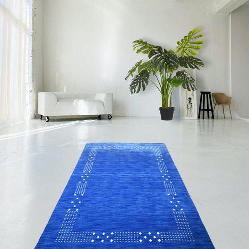 Zacht blauw Gabbeh - Vloerkleed - 215 cm - 140 cm -, Huis en Inrichting, Stoffering | Tapijten en Kleden