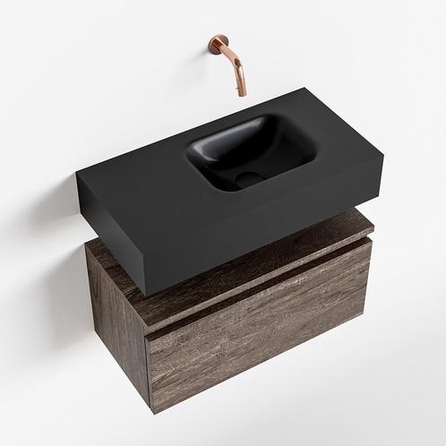 MONDIAZ ANDOR 60cm toiletmeubel dark brown. LEX 60cm, Doe-het-zelf en Verbouw, Sanitair, Bad, Nieuw, Ophalen of Verzenden