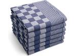 Veiling - 72x Horeca Theedoek - Blauw Geblokt, Nieuw