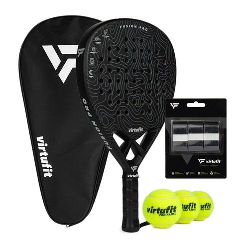 VirtuFit Fusion Padel Set - Zwart - Silver, Sport en Fitness, Padel, Verzenden