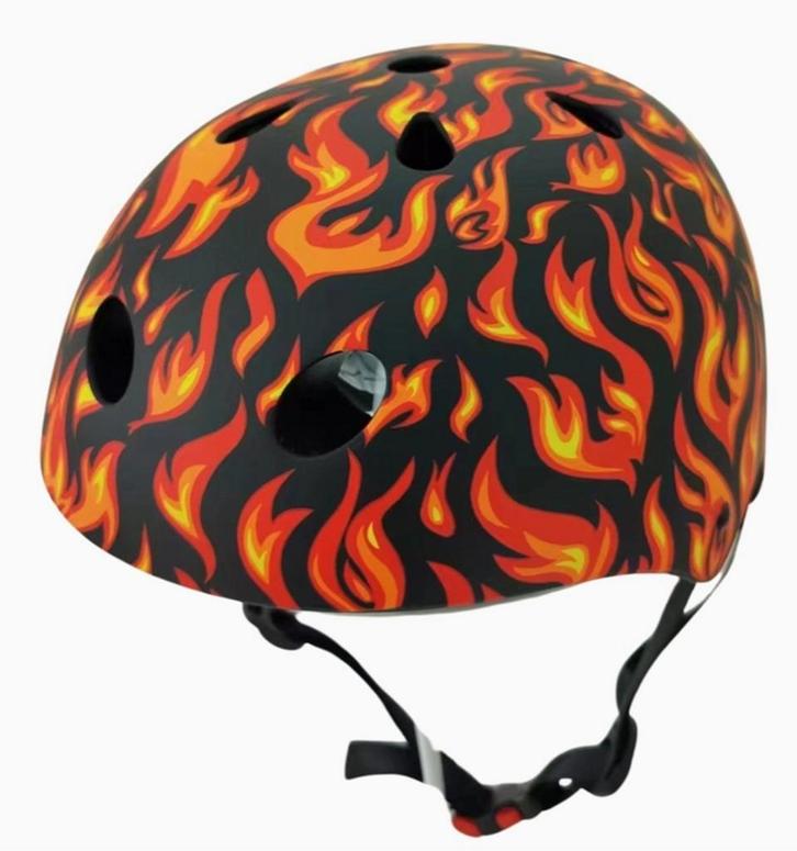 Kiddimoto Kinder Fietshelm Flames Medium, Fietsen en Brommers, Fietsaccessoires | Fietshelmen, Nieuw, Verzenden