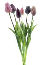Bosje kunst tulpen Sally x7 tt mauve 47 cm - Buitengewoon de, Huis en Inrichting, Woonaccessoires | Kunstplanten en Kunstbloemen