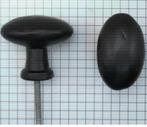 Knop ovaal ijzer zwart 42x26 mm, Verzenden, Nieuw