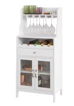 Wijnkast met Rek en Glashouder – Dressoir met Lade en Deuren, Huis en Inrichting, Woonaccessoires | Wijnrekken, Verzenden, Nieuw