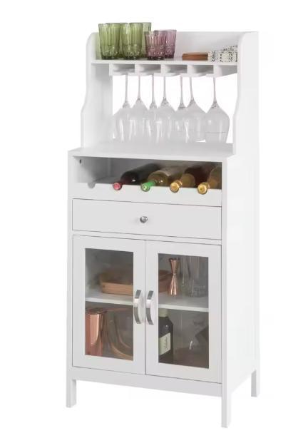 Wijnkast met Rek en Glashouder – Dressoir met Lade en Deuren, Huis en Inrichting, Woonaccessoires | Wijnrekken, Nieuw, Verzenden