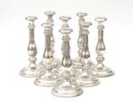 Acht zilveren eenlichts kandelaars, Nederland, 20e eeuw, Antiek en Kunst, Antiek | Goud en Zilver