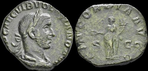 251-253ad Roman Volusian Ae sestertius Concordia standing..., Postzegels en Munten, Munten | Europa | Niet-Euromunten, Verzenden
