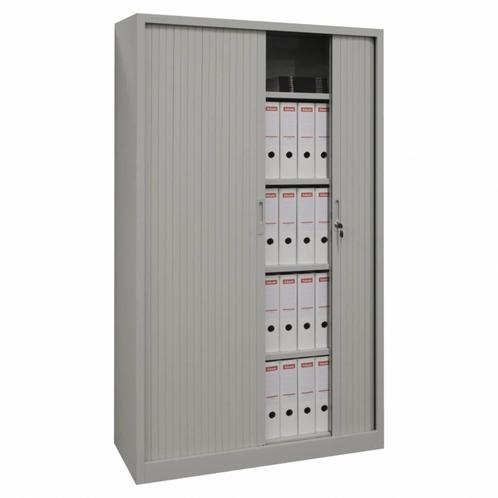 -11% Hoge Metalen Roldeurkast 100x180 - Grijs, Huis en Inrichting, Kasten | Roldeurkasten en Archiefkasten, Meerdere deuren, 25 tot 50 cm